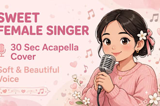 sing beautiful sweet acapella cover song with my soft voice