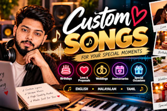 create a personalized custom song for birthday, love, wedding or anniversary