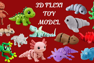 design 3d articulated model, flexi toy, bjd doll, fidget clicker for 3d printing