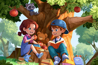 draw a children book illustration