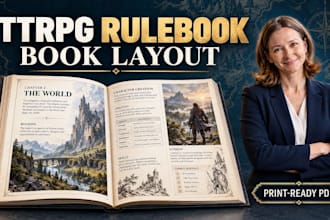 design ttrpg rulebook layout rpg books game manuals and print ready PDF files