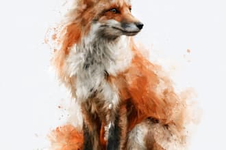 draw watercolor animal illustration art for you