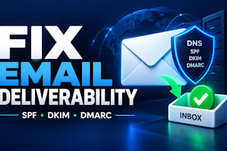 fix email deliverability and spf dkim dmarc dns issues