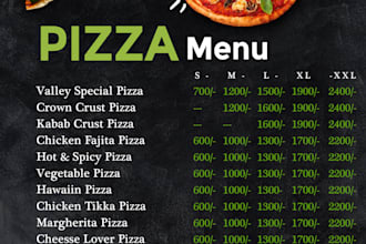 design a creative and modern fast food menu