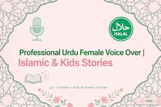 do professional female voice over for islamic vedios