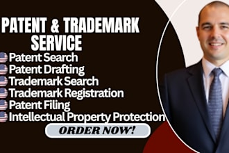 do patent search patent drafting, filing and trademark registration in US