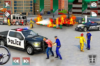 develop a mobile police chase car game with missions and upgrades using unity