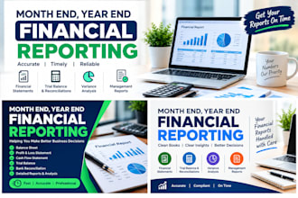 prepare month end and year end financial reports and account closing