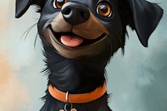 design a custom pet portrait illustration
