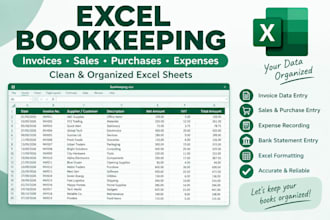 do bookkeeping, invoice data entry, and excel data entry