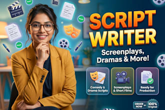 write scripts, movie scripts, comedy scripts, screenplays, short films dramas