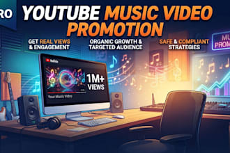 promote your youtube music video, real views, high retention