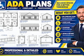 draw ada compliance plans accessible restroom ramp permit drawings