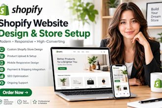 do shopify website design, create shopify store, or shopify dropshipping store
