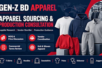 source apparel suppliers and provide production support