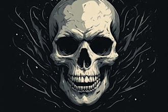 create custom skull artwork illustration