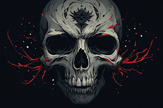 design detailed skull illustrations and artwork