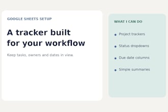 create a google sheets task and project tracker
