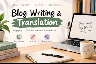 write articles, blog post and translation