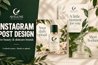 design elegant instagram posts for beauty and skincare