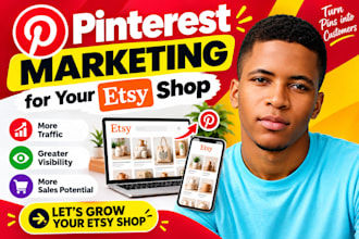 set up pinterest marketing campaigns to promote etsy shop, etsy shop promotion