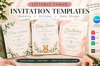 design editable canva invitation templates