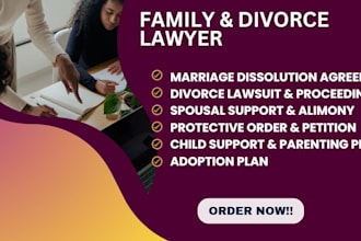 be your lawyer for child custody or divorce paperwork