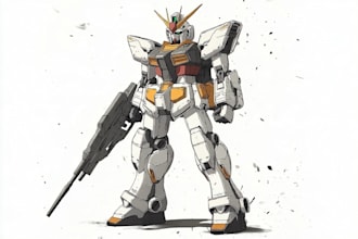 make gundam character illustration