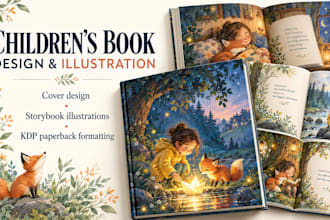 design childrens book cover storybook illustration and kdp paperback formatting