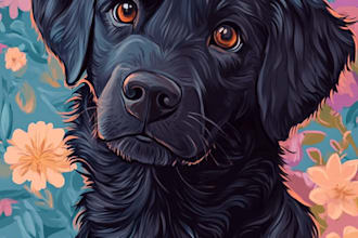 create disney pet portrait illustration