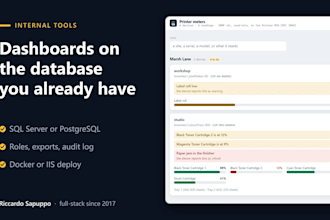 build an admin dashboard on your sql server or postgresql database