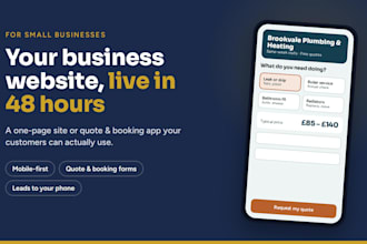 build your small business website or quote app in 48 hours