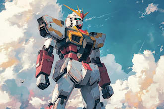draw illustration and concept mecha, gundam, and robot