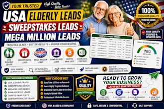 give premium elderly leads first hit leads sweeps leads USA, mega millions leads