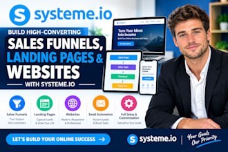 build systeme io sales funnels, landing pages and websites