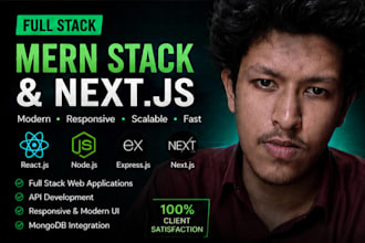 be full stack developer for web application using mern, mean