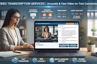 transcribe english videos in a day