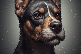 do a custom pet portrait, dog portrait, cat portrait
