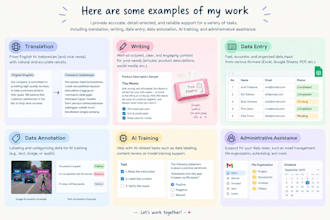 translation, writing, data annotation, data entry, ai