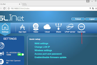 configure glinet router VPN vps network and secure remote access
