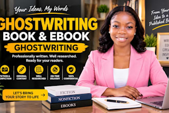 ghostwrite fiction, nonfiction book, ghostwriter, book and ebook ghostwriter