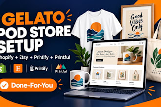 setup shopify etsy print on demand store with gelato printify printful