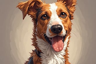 draw custom cartoon pet portraits of dogs cats or any pets