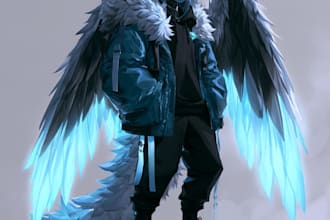 draw custom furry art, fursona, anthro oc illustration