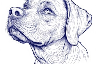 draw custom pet portrait in line art vector illustration