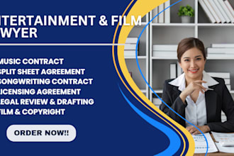 provide entertainment law and music law services