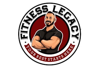 design a powerful international fitness expert logo