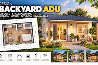 design backyard adu layouts space planning bedroom kitchen bathroom living areas