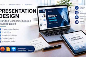 design branded corporate presentation slides and training slide decks