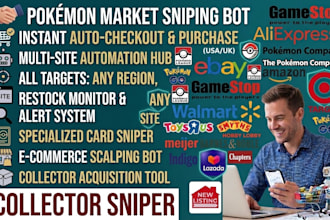 do pokemon product bot, auto checkout bot, amazon bot, lazada bot, k mart bot